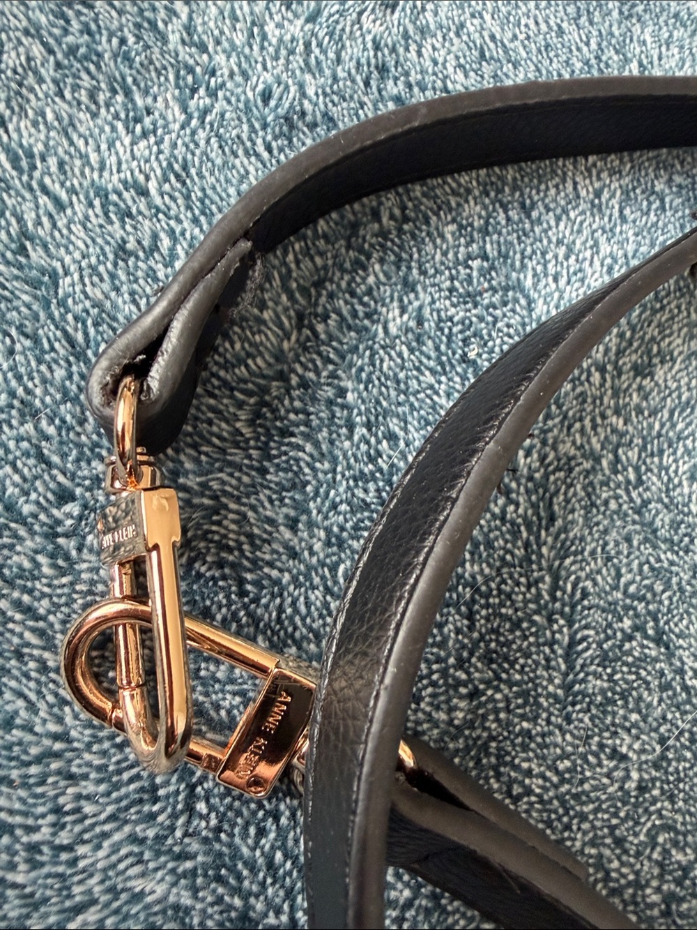 Anne Klein Black Leather Strap with Gold Accent